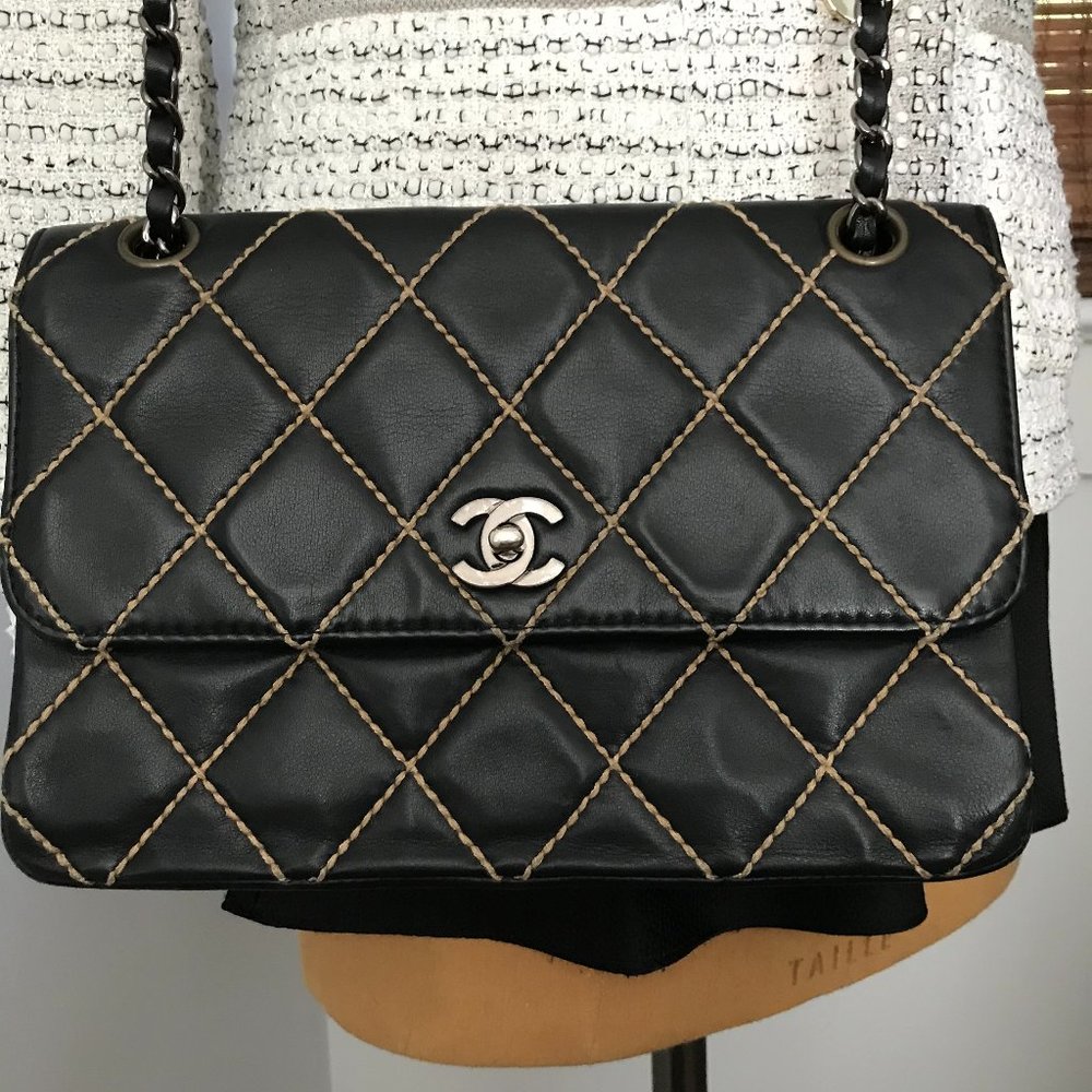 CHANEL Wild Stitch Classic Flap Cross Body/Shoulder Bag